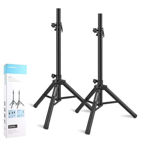 Vondynote SET OF 2 Pair Of Tripod Speaker Stands Pa Dj Short Tripod Speaker Stand Slim Mini Speaker Stand cover