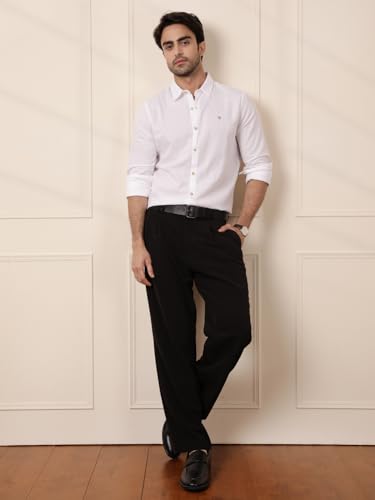 Image of WROGN Men's Linen Blend Shirt | Solid Styles | Slim Fit