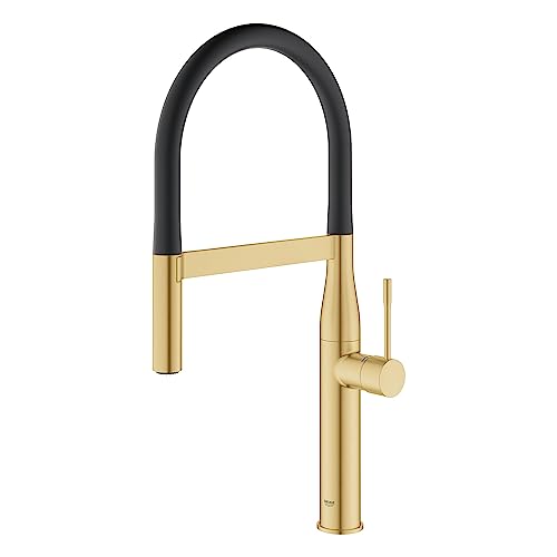 Grohe 30295Gn0 Essence Semi-Pro Single-Handle Kitchen Sink Faucet With Pull-Down Sprayer, Brass, Brushed Cool Sunrise #TOP1