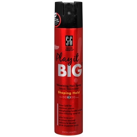 Salon Grafix Play It Big Volumizing Hair Spray, Shaping Hold, 10 Oz, Pack of 3