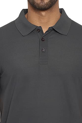 Image of Deniklo Men's Cotton Rich Half Sleeve Regular Fit Solid Polo T-Shirt (Available in Plus Size)