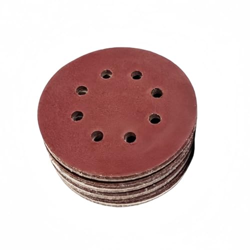 Lija, 20 piezas de papel de lija redondo de 5 pulgadas y 125mm, discos de lijado de 8 agujeros, grano de gancho y bucle 40-2000(1500)