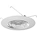 Four-Bros Lighting FLP 6" Inch Fresnel Glass Lens with White Plastic Trim-60 Watt Max. -for Wet Locations-Shower Can Light Trim-Ul Listed