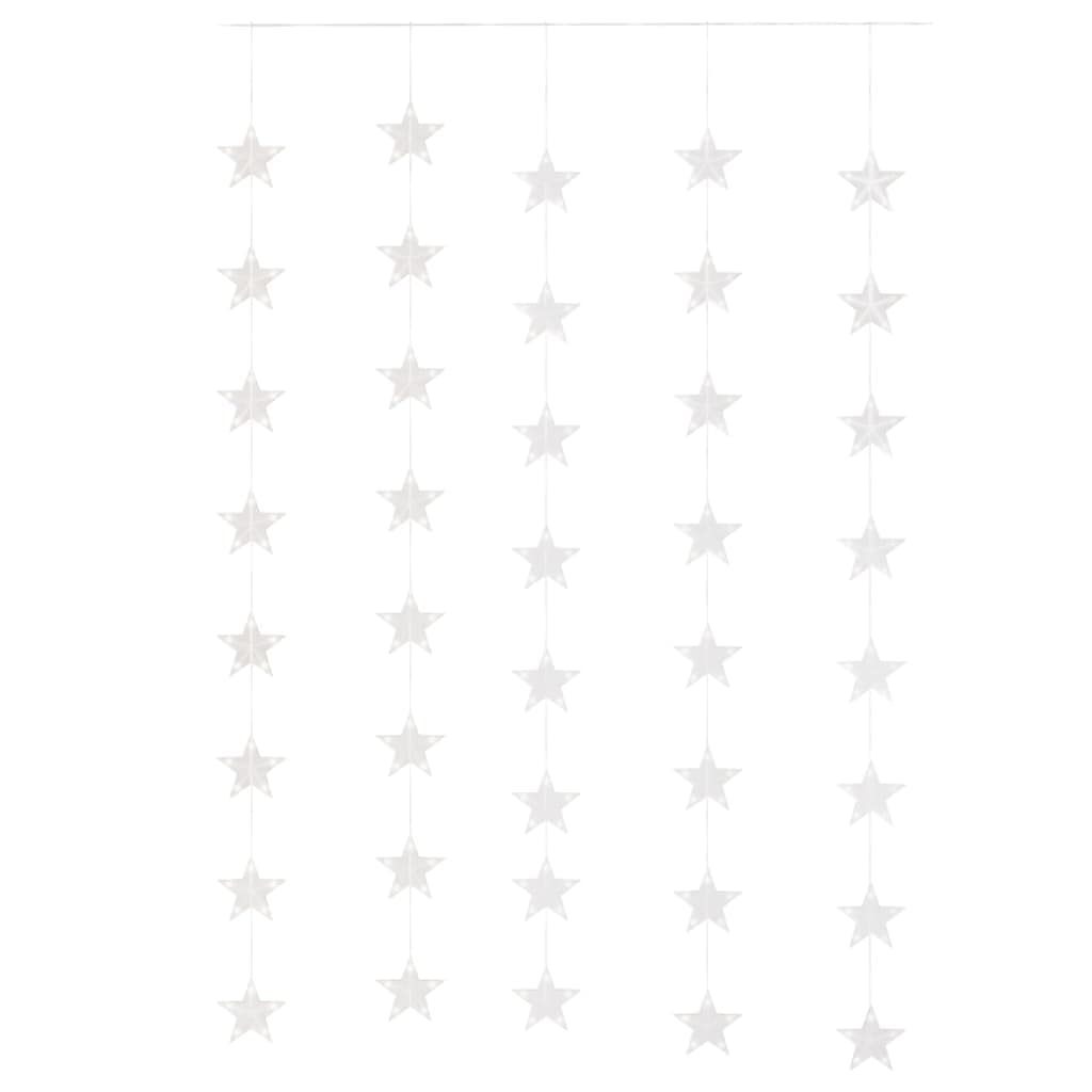 Guirnalda de luces LED con forma de estrella, 200 luces LED de color blanco cálido, 8 funciones