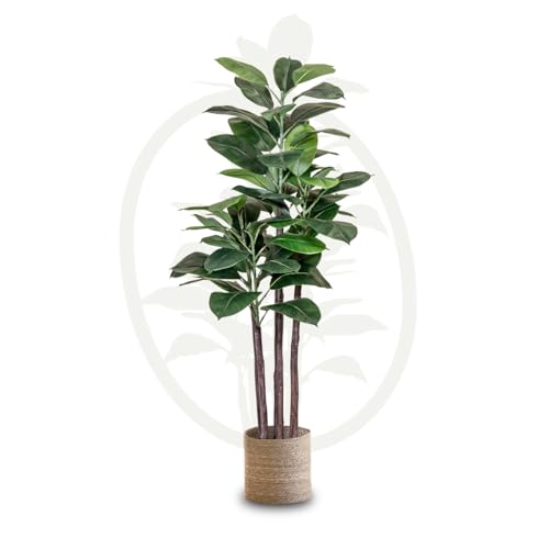 Maia Shop Plantas Artificiales Decorativas - Ficus Artificial 150 cm, Planta Artificial Realista, Decoración Hogar, Ficus Robusta, Ficus Elástica