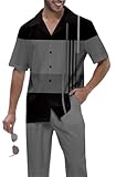 TIFIYA Men's Short Sleeve 2 Piece Leisure Suits,Shirts and Pants Set,Fashion Gentleman Attire Outfits TM001-6-3XL