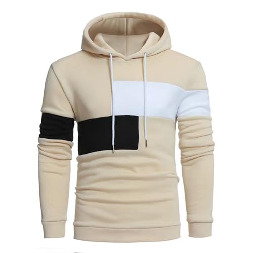 Ymosrh Men's Pullover Hoodies, Long Sleeve Color Block Casual Athletic Gym Workout Hooded Sweatshirts, M-3XL3