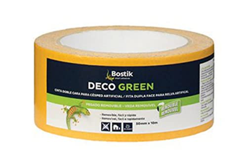 Bostik, Banda de unión adhesiva de Doble Cara, Para fijación de Césped Artificial, Interior y Exterior, Instalación Fácil y Removible, Blanco, 5cm x 10 m Cover