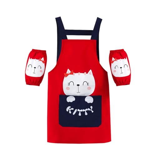 Garçon Chemise 2026 Enfants Art Blouse Garçons Peinture Tablier Durable Combinaison pour les tout-petits Activités Cuisine Coton Été Chemises Jaunes, rouge, 10-15 ans