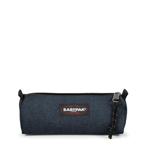 Image of EASTPAK Benchmark Pencil Case - Durable Organizer, Triple Denim | Lightweight & Zippered Stationary Storage Bag for Pens /Accessories