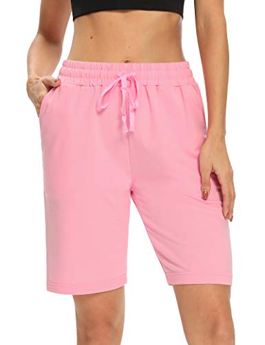 Image of DIBAOLONG Womens Yoga Shorts Loose Comfy Drawstring Lounge Bermuda Shorts with 3 Pockets | Elastic Waist, Comfy Lounge Fit, 3 Pockets