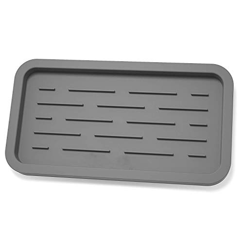 Image of ASEEM Silicone ; Rubber Kitchen Sink Organizer Rectangular Shape Tray,Matte Finish,Set Of 1,Grey