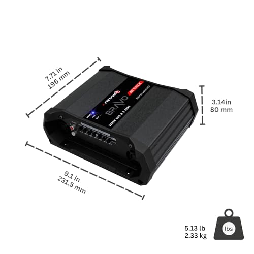 Image of Stetsom Bravo Attack 3000 2 Ohms Mono Car Amplifier, 3000.1 3K Watts RMS, 2Ω Stable Car Audio, Full Range HD Sound Quality, 3000x1, Crossover & Bass Boost, Car Stereo Speaker MD, Smart Coolers