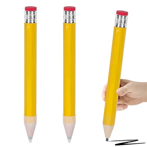 3 lápices gigantes de madera FOIMAS 13.4 pulg. amarillos miniatura 1