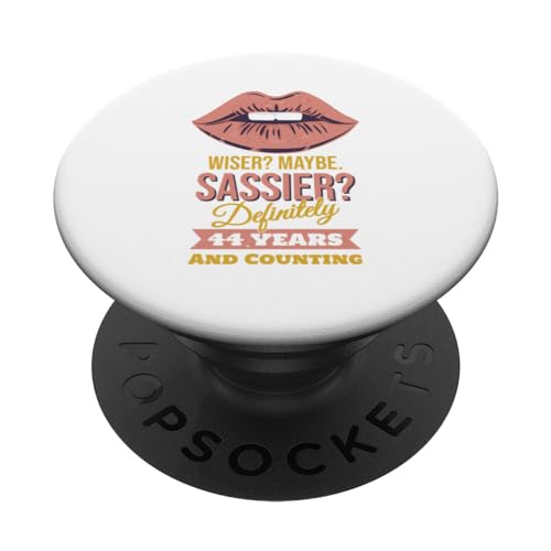 44 años - Wise Sassy - Divertido cumpleaños número 44 PopSockets PopGrip Intercambiable