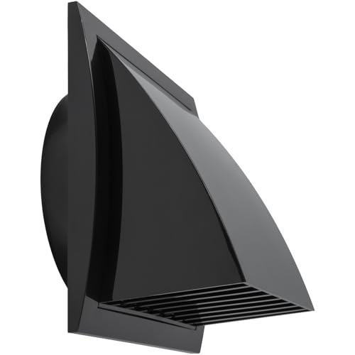 Repa Market 6 Inch (150 mm) Exhaust Hood Vent with Rain Cover & Backdraft Damper/White ABS Plastic Wall Duct Cap/Exterior Dryer Vent Outlet/Weatherproof Protective Grill/HVAC Exhaust Cover