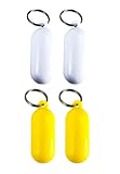 Pactrade Marine Boat Pontoon Kayaking Fender Buoyant Water Sports Keyring Keychain Floating Canoe Surfing Sailing (Yellow & White (2pcs Each))