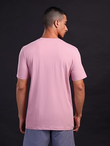 Image of TECHNOSPORT Men's Slim Fit Solid Crew Neck T-Shirt, Cotflex Quick Dry Wrinkle Resistant Polyester Sports Tee for Gym, Running, Training, Sports