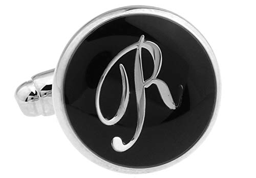 Mancuernillas Daesar para Hombre Letra R Negro miniatura 3