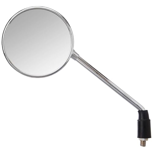 Image of Pure Biking Round Rear View Mirror, Powder Coated, Compatible With Bullet 350cc /500cc Models 2012-2020, Left and Right Side, Pack of 2 (Bullet Chrome)