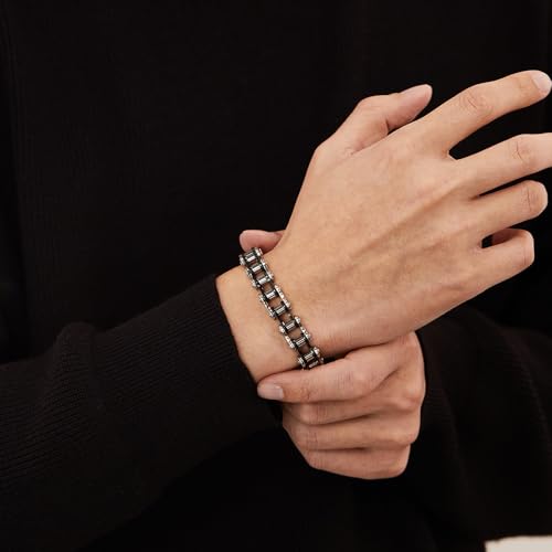 Pulsera de acero inoxidable para hombre 8 pulgadas miniatura 2