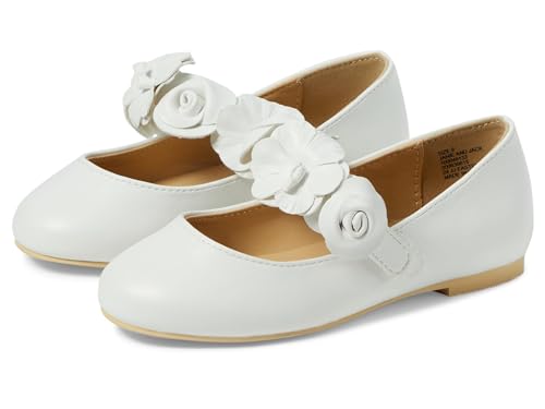 Janie and Jack Girls Flower Flat (Toddler/Little Big Kid) Ballet, Multicolor, 2