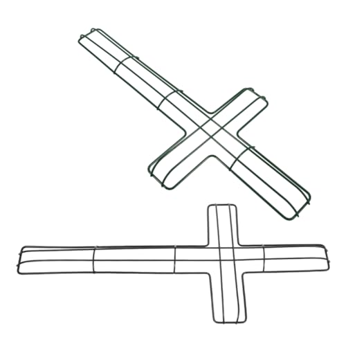 ULDIGI 2pcs Cross Shaped Metal Wreath Frame Wreath Form for Floral Arrangements for Easter Christmas and Seasonal Decorations Sturdy Wire Garland Supplies