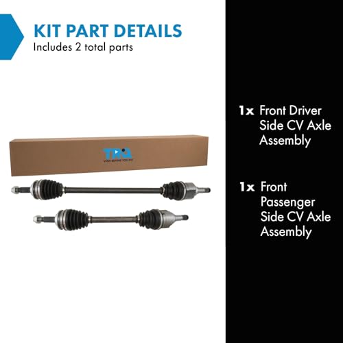 Image of TRQ Front Driver and Passenger Side CV Axle Assembly Set 2 Piece for 2007-2013 Toyota Yaris
