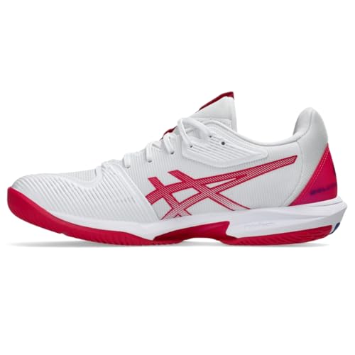 ASICS ASICS Women's Solution Speed FlyteFoam 3 Tennis Shoes, 8.5, White/Bright Rose