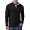 Sailwind Men's Cotton Polo Shirts Long Sleeve Casual Shirts Classic Collared Golf Shirt with Pocket Black