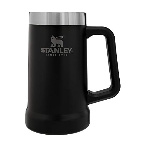 Comparison: Best Insulated Beer Mug 2 Stanley Stay-Chill Beer Stein 24 oz | Heavy Duty Big Grip Handle | Beer Tumbler Drink Cup, Holds 2 Cans | Insulated Stainless Steel Party Mug | BPA-Free | Matte Black