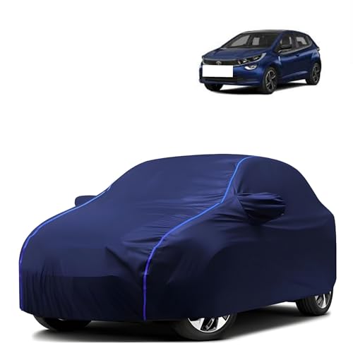 Image of Kerwa Car Body Cover Waterproof Compatible with Tata Altroz Dustproof UV Protection Triple Stitched Elastic Bottom with Mirror Pockets (Blue)