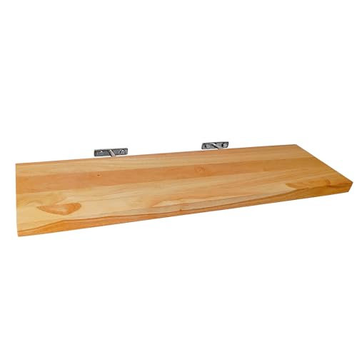 SolidRobust– Estantería de Roble Macizo 100% Natural– Estante Flotante de Madera Real con Vetas Únicas–Repisas Resistentes para Libros y Baño – Balda de Pared de Roble Auténtico - 60x17x2,5 cm