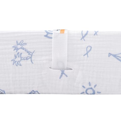 Image of TADO MUSLIN Changing Pad Cover for Baby Girls Boys - 100% Organic Cotton Muslin Changing Pad Sheets with Secure 360 Elastic Fit, Ultra-Soft for Delicate Skin, 2 Pack