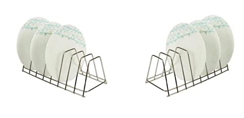 D.k 11® Plate (Lid) Stand Made Of Stainless Steel Racks. Dish Rack Lid Holder Organizer Thali Rack For Kitchen Shelves (Plate Stand)