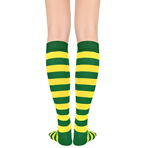 Image of Zando Knee High Socks for Women Striped Athletic Long Tall Tube Socks Outdoor Sports Casual Thigh High Stockings