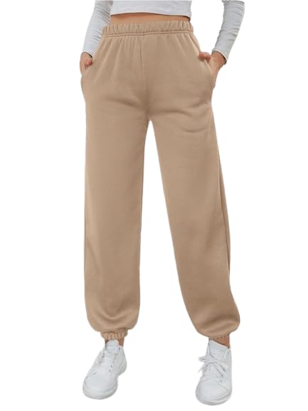 Image of Jogger for Women Solid Cotton French Terry Jogger Design Trendy new fashionabal Style Trackpant Lower Cargo Trouser