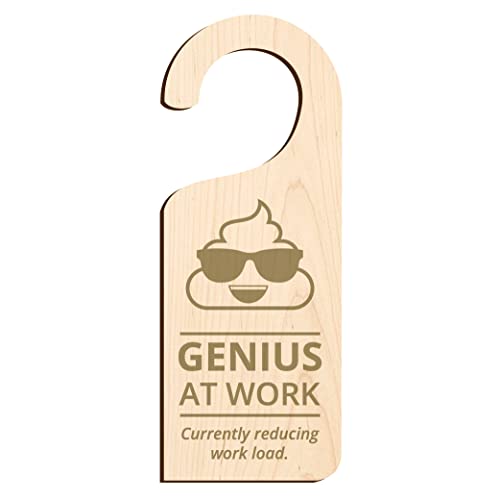 Toilet Genius At Work Door Hanger Sign Do Not Disturb (Veneered MDF ...