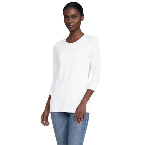 Image of Lands' End Women's 3 /4 Sleeve Supima Cotton Crewneck Tunic