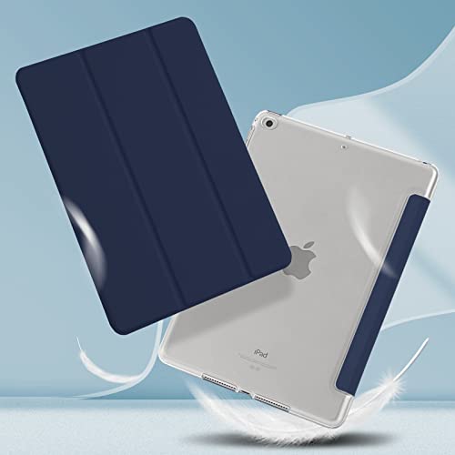 4UBonLife Funda para iPad 9,7 Pulgadas 6.ª/5.ª Generación 2018/2017, para iPad Air 1/ Air 2 Cover Protectora Carcasa Rígida Delgada Ligera con Trasera Translúcido Cubierta, Azul Oscuro