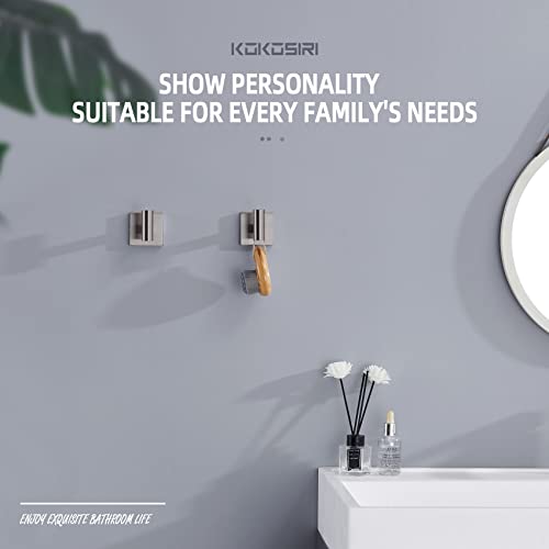 Image of KOKOSIRI Robe Hook Bathroom Towel Coat Hooks for Bath Kitchen Wall 2 Pack Brushed Nickel Stainless Steel B1013BR-P2