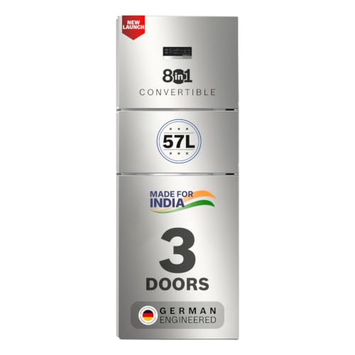 Bosch 302L, 3 Star, MaxFlex Convert Frost Free Triple Door Refrigerator | 8-in-1 Convertible Storage Modes | 57L Extra Convertible Zone |Cool Extend u