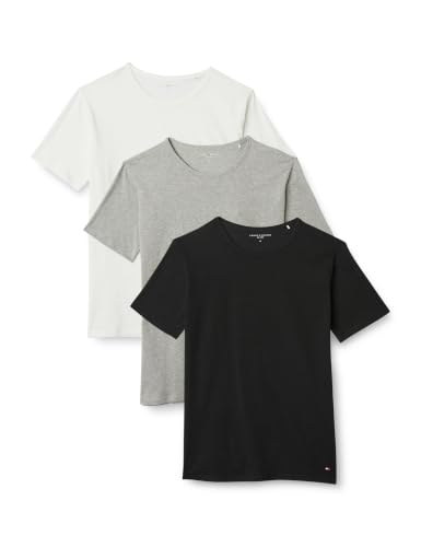 Tommy Hilfiger Men's Stretch Cn Tee Ss 3Pack UM0UM03933 S/S T-Shirt, Multi (Black/White/Grey Heather), L – Ansicht 1