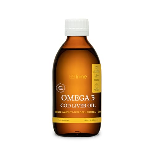 Aceite de Hígado de Bacalao Líquido – 250ml | 666mg de Omega 3 por dosis con EPA 233mg & DHA 333mg | Sabor Cítrico Natural | Forma Triglicérida | Sin Aditivos | Omega 3 EPA y DHA | Calidad tipo IFOS