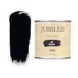Guild Lane Jubilee Furniture Paint - Jet Black 250ml - Multi-Surface Paint for Wood, Metal, Glass & More - Durable, Water-Based, Soft Sheen Finish - No Primer or Wax Needed