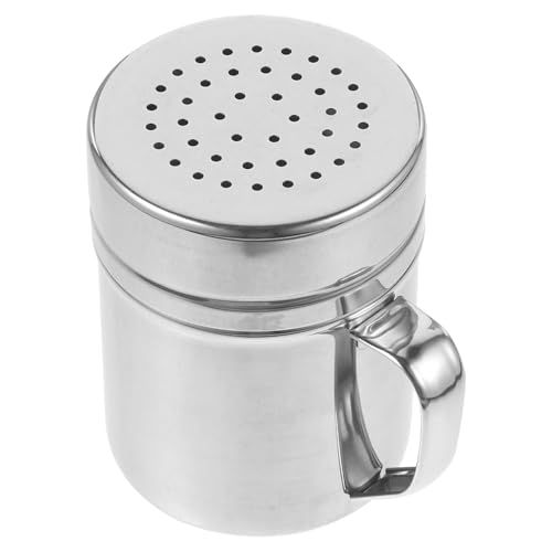 SHINEOFI Saupoudreur d'Assaisonnements Moyen Inox avec Poignée Ergonomique Distributeur de Poudre Précis pour Sucre Glace Farine et Épices Saupoudreuse Maison 68 X 95 CM Vaisselle la