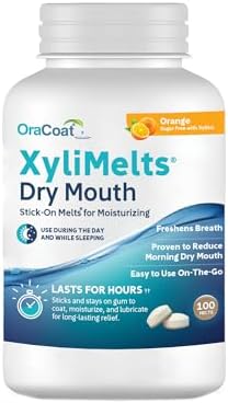 OraCoat XyliMelts for Dry Mouth Relief with Xylitol 100 Ct, Orange