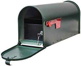Qualarc Locking Mailbox - Rust Proof Galvanized Steel With Red Flag, Black Powder Coat