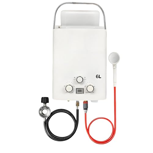 Calentador De Agua Instantáneo para Exteriores,Calentador De Agua Portátil,Arranque A Baja Presión De Agua De 2.9 PSI,Protección De Seguridad Seis Veces Mayor,Adecuado para Acampar,Playa White