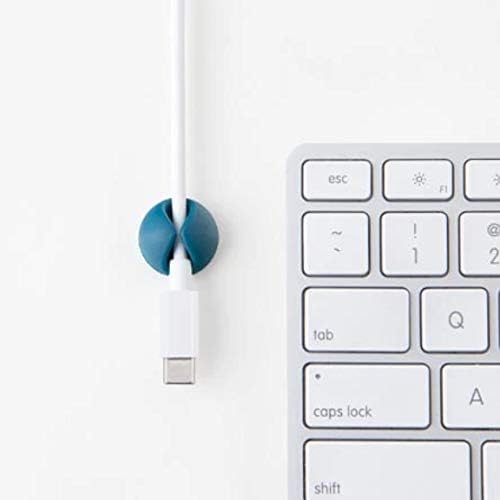 CableDrop Mini Bluelounge para organizar el escritorio de teletrabajo, 9 clips azules 7